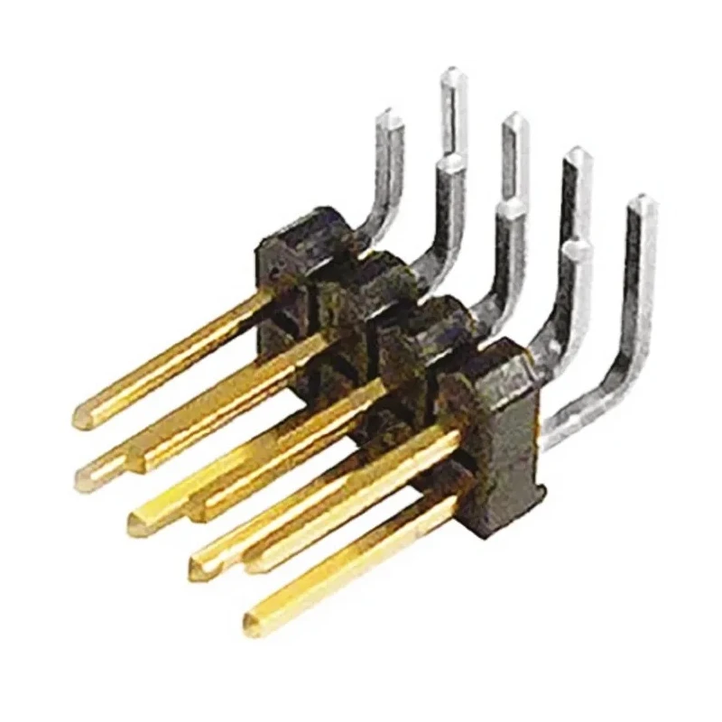 Samtec TSW Series Right Angle Through Hole Pin Header 8 Contacts 2.54 mm Pitch 2 Row Unshrouded TSW-104-08-L-D-RA