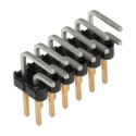 Samtec TSW Series Right Angle Through Hole Pin Header, 12 Contacts, 2.54mm Pitch, 2 Row, Unshrouded TSW-106-08-L-D-RA