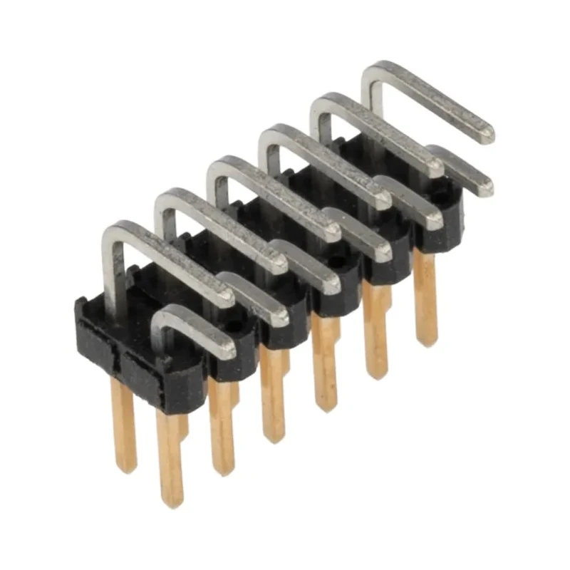 Samtec TSW Series Right Angle Through Hole Pin Header, 12 Contacts, 2.54mm Pitch, 2 Row, Unshrouded TSW-106-08-L-D-RA
