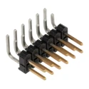 Samtec TSW Series Right Angle Through Hole Pin Header, 12 Contacts, 2.54mm Pitch, 2 Row, Unshrouded TSW-106-08-L-D-RA
