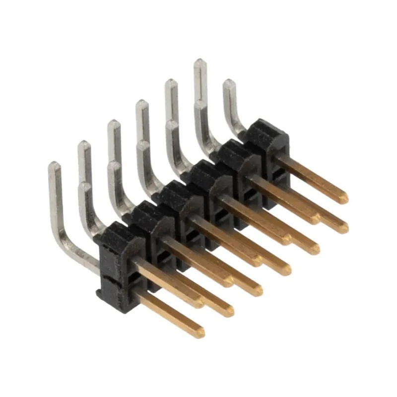 Samtec TSW Series Right Angle Through Hole Pin Header, 12 Contacts, 2.54mm Pitch, 2 Row, Unshrouded TSW-106-08-L-D-RA