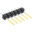 Samtec TSW Series Straight Through Hole Pin Header, 6 Contacts, 2.54 mm Pitch, 1 Row, Unshrouded, Gold TSW-106-14-L-S