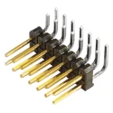 Samtec TSW Series Right Angle Through Hole Pin Header 14 Contacts 2.54 mm Pitch 2 Row Unshrouded TSW-107-08-L-D-RA