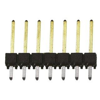 Samtec TSW Series Straight Through Hole Pin Header, 7 Contacts, 2.54 mm Pitch, 1 Row, Unshrouded TSW-107-14-L-S