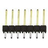 Samtec TSW Series Straight Through Hole Pin Header, 7 Contacts, 2.54 mm Pitch, 1 Row, Unshrouded TSW-107-14-L-S