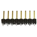 Samtec Right Angle Through Hole Pin Header 8 Contacts 2.54 mm Pitch 1 Row Unshrouded TSW-108-08-L-S-RA