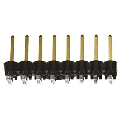 Samtec Right Angle Through Hole Pin Header 8 Contacts 2.54 mm Pitch 1 Row Unshrouded TSW-108-08-L-S-RA
