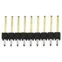 Samtec TSW Series Straight Through Hole Pin Header 9 Contacts 2.54 mm Pitch 1 Row Unshrouded TSW-109-14-L-S