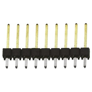 Samtec TSW Series Straight Through Hole Pin Header 9 Contacts 2.54 mm Pitch 1 Row Unshrouded TSW-109-14-L-S