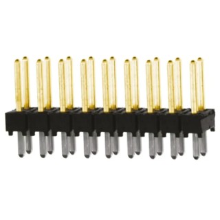 Samtec TSW Series Straight Through Hole Pin Header 18 Contacts 2.54 mm Pitch 2 Row Unshrouded TSW-109-07-L-D