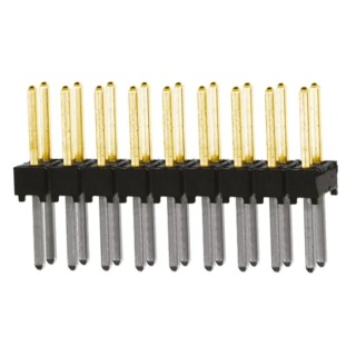 Samtec TSW Series Straight Through Hole Pin Header, 18 Contacts, 2.54 mm Pitch, 2 Row, Unshrouded TSW-109-08-L-D