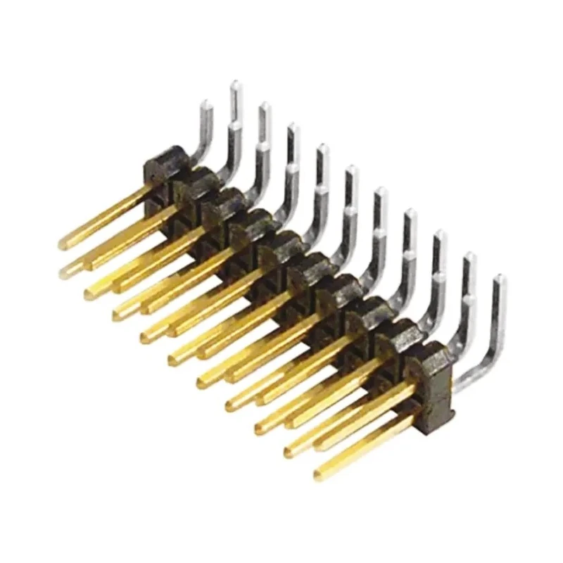 Samtec Right Angle Through Hole Pin Header 20 Contacts 2.54 mm Pitch 2 Row Unshrouded TSW-110-08-L-D-RA