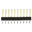 Samtec TSW Series Straight Through Hole Pin Header 10 Contacts 2.54 mm Pitch 1 Row Unshrouded TSW-110-14-L-S