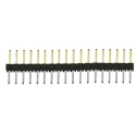Samtec TSW Series Straight Through Hole Pin Header, 18 Contacts, 2.54 mm Pitch, 1 Row, Unshrouded TSW-118-08-L-S