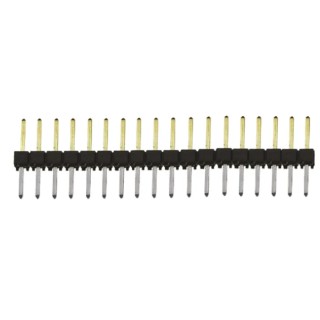 Samtec TSW Series Straight Through Hole Pin Header, 18 Contacts, 2.54 mm Pitch, 1 Row, Unshrouded TSW-118-08-L-S
