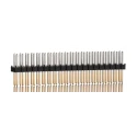 Samtec TSW Series 40 Contact Through Hole Pin Header, 2 Rows, 2.54 mm Pitch, Gold Plated Phosphor Bronze TSW-120-08-L-D