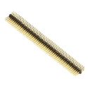 Samtec Right Angle Through Hole Pin Header, 100 Contacts, 2.54 mm Pitch, 2 Row, Unshrouded, Phosphor TSW-150-08-G-D-RA