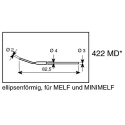 Ersa 2 mm Hoof Soldering Iron Tip 825 mm Length for TC40, Chip Tool, Pincette 40 0422MD/SB