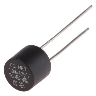 RS PRO Non-Resettable Fuse Radial 100mA 250V Time Delay Thermoplastic Body 767-5169