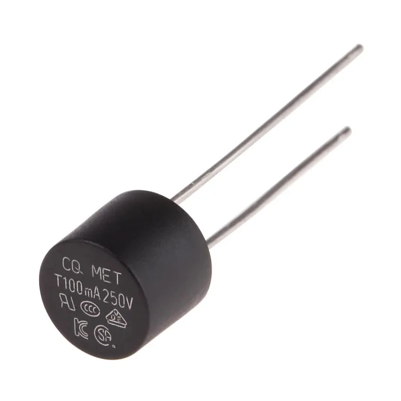 RS PRO Non-Resettable Fuse Radial 100mA 250V Time Delay Thermoplastic Body 767-5169