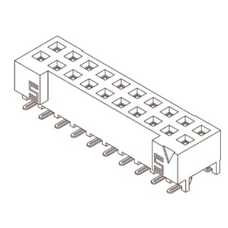 Samtec S2M Series Straight Surface PCB Socket, 10-Contact, 2 Row, 2 mm Pitch, Solder Termination S2M-105-02-L-D
