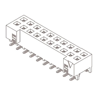 Samtec S2M Series Straight Surface PCB Socket, 10-Contact, 2 Row, 2 mm Pitch, Solder Termination S2M-105-02-L-D