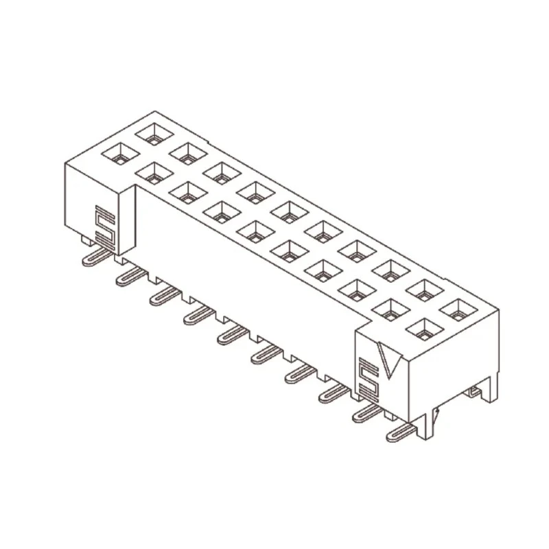 Samtec S2M Series Straight Surface PCB Socket, 10-Contact, 2 Row, 2 mm Pitch, Solder Termination S2M-105-02-L-D