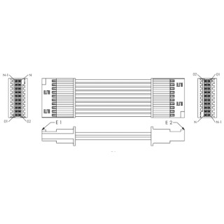 Samtec Wire to Board Cable Assembly 10 Way Female Tiger Eye SFSD to 20 Way Female Tiger Eye SFSD SFSD-10-28-H-05.00-DR-NUS