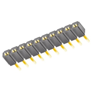Samtec SLW Series Straight Through Hole PCB Socket 10-Contact, 1 Row, 2.54 mm Pitch, 550V, 7.1A Current SLW-110-01-G-S