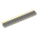 Samtec SLW Series Straight Through Hole PCB Socket, 14-Contact, 1 Row, 2.54 mm Pitch, 7.1A, 550V SLW-114-01-G-S