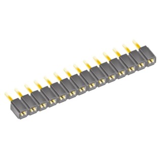Samtec SLW Series Straight Through Hole PCB Socket, 14-Contact, 1 Row, 2.54 mm Pitch, 7.1A, 550V SLW-114-01-G-S