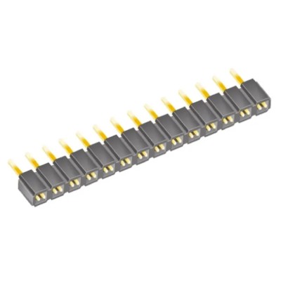 Samtec SLW Series Straight Through Hole PCB Socket, 14-Contact, 1 Row, 2.54 mm Pitch, 7.1A, 550V SLW-114-01-G-S