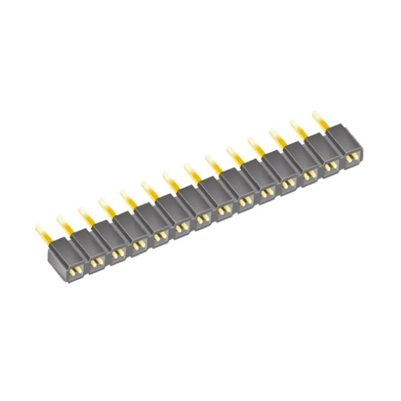 Samtec SLW Series Straight Through Hole PCB Socket, 14-Contact, 1 Row, 2.54 mm Pitch, 7.1A, 550V SLW-114-01-G-S