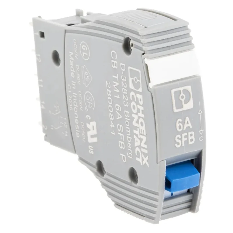 Phoenix Contact Thermal Circuit Breaker 6A Current Rating 1-Pole Base Mount Screw Terminal SFB P CB TM1 Series 2800841