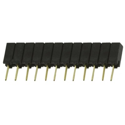 Samtec SSA Series Straight Through Hole PCB Socket, 12-Contact, 1 Row, 2.54 mm Pitch, Solder Termination SSA-112-S-G