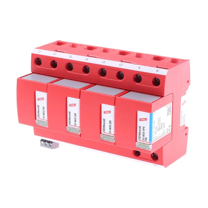 Dehn DV Modular Surge Protector Lightning Arrester 255V AC Maximum Voltage, 100 kA Surge Current, DIN Rail DV M TT 255 FM