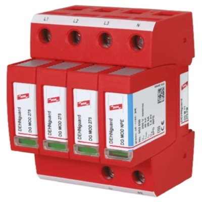 Dehn DG Modular Surge Protector 275V AC 40kA Maximum Surge Current Type 2 Arrester DG M TT 275 FM