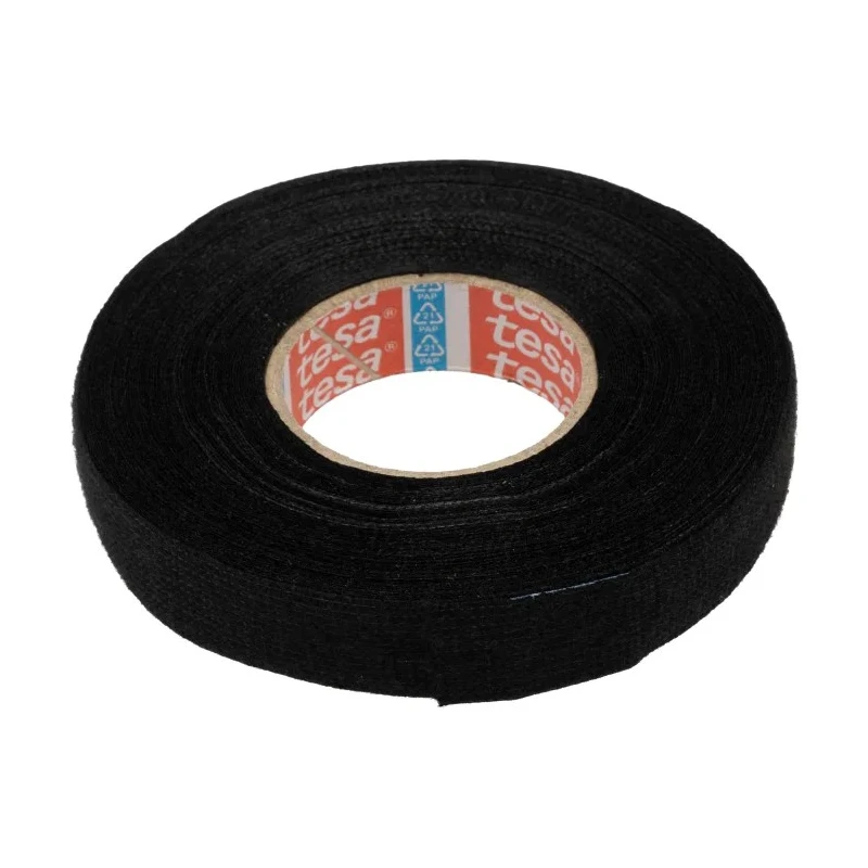 Tesa Black Polyethylene Terephthalate PET Fleece Wire Harness Electrical Tape 15mm x 15m 51608-00006-00