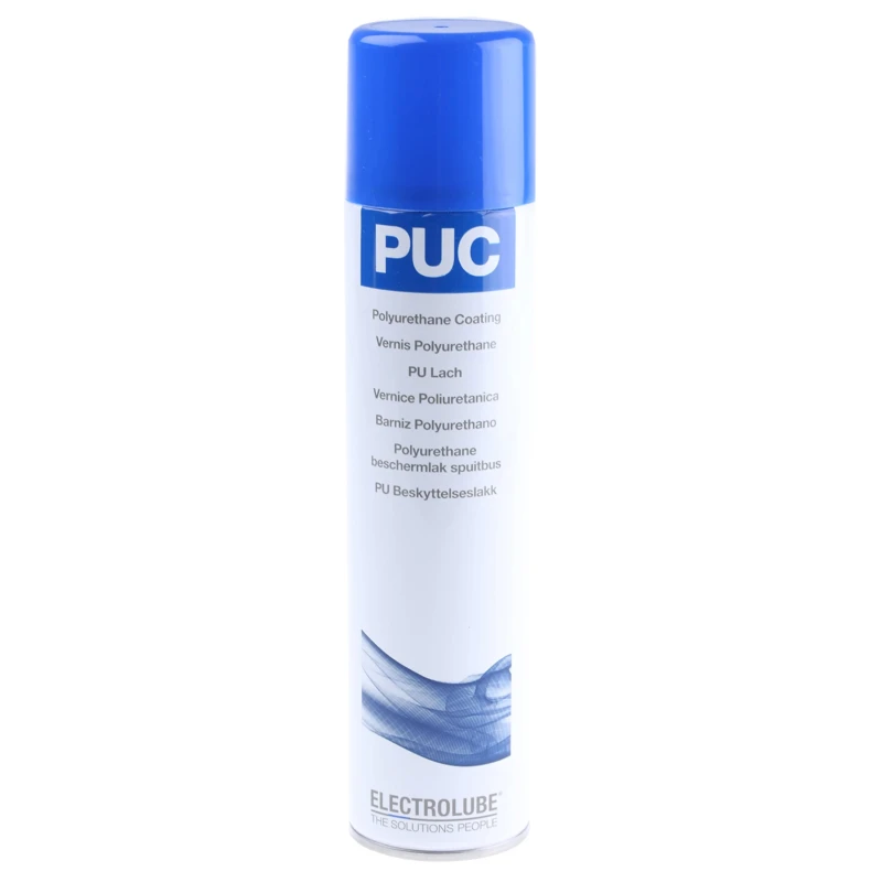 Electrolube Transparent Amber Polyurethane Conformal Coating 400 ml Aerosol -55 °C to 130 °C PUC400