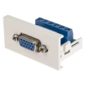 RS PRO Female 1 Gang VGA Plastic Wall Faceplate Grey White, Screwed, 25mm x 50mm 768-4217