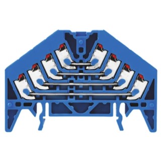 Weidmüller P Series 4-Level Blue DIN Rail Terminal Block 1.5mm² Wire Capacity Push-in Termination 10A 250V 1267900000