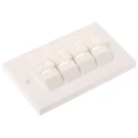 Molex CES PowerCat Euromod II Series RJ45 Polycarbonate Wall Plate Kit, White, 25mm Depth 