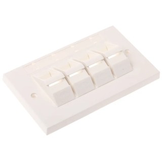 Molex CES PowerCat Euromod II Series RJ45 Polycarbonate Wall Plate Kit, White, 25mm Depth 