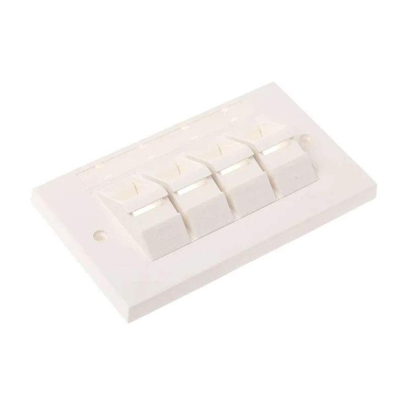 Molex CES PowerCat Euromod II Series RJ45 Polycarbonate Wall Plate Kit, White, 25mm Depth 