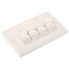 Molex CES PowerCat Euromod II Series RJ45 Polycarbonate Wall Plate Kit, White, 25mm Depth