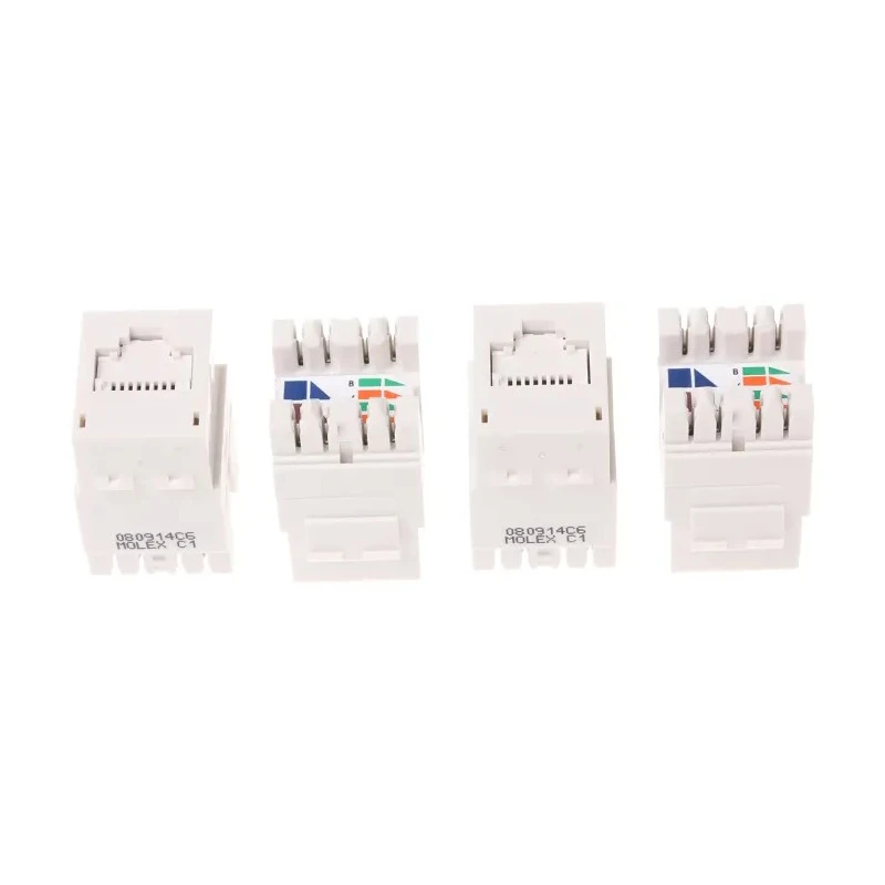 Molex CES PowerCat Euromod II Series RJ45 Polycarbonate Wall Plate Kit, White, 25mm Depth 
