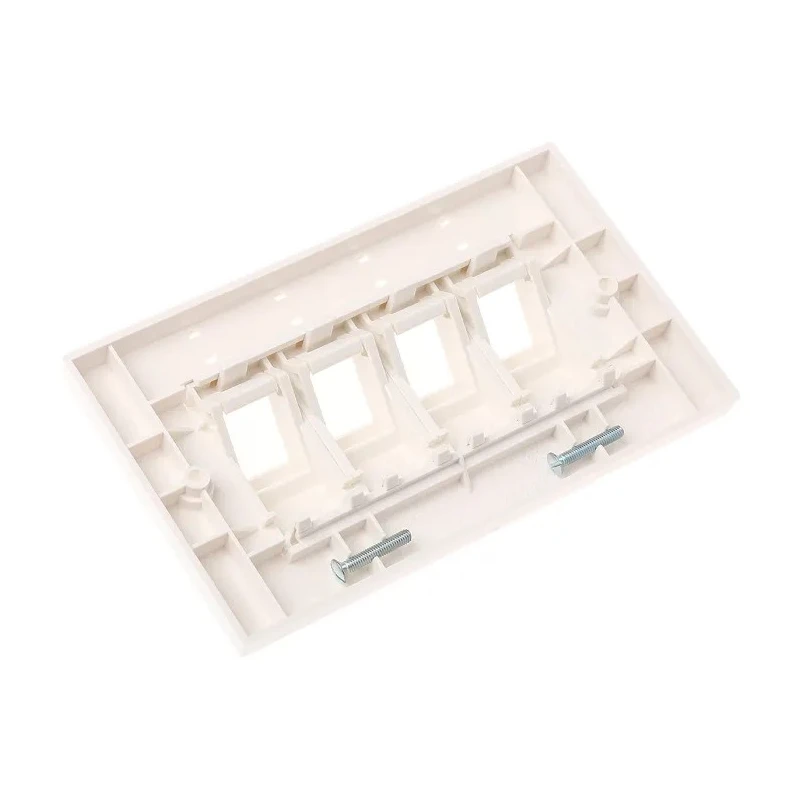 Molex CES PowerCat Euromod II Series RJ45 Polycarbonate Wall Plate Kit, White, 25mm Depth 