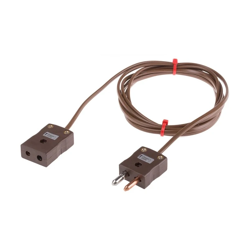 RS PRO Type T Thermocouple Cable Extension Lead, Unscreened, Polyvinyl Chloride Insulation, 2 m Length, 105°C Max 768-6648