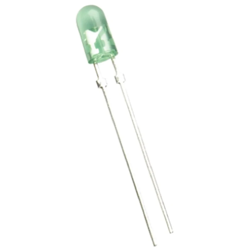 Broadcom 3.2 V Green Oval Lens 5 mm (T-1 3/4) Through Hole LED HLMP-HM75-34CDD