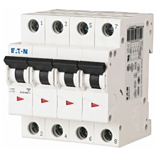 Eaton Miniature Circuit Breaker, 4-Pole, 6A, Type B, 400V AC, 6 kA Breaking Capacity FAZ6
